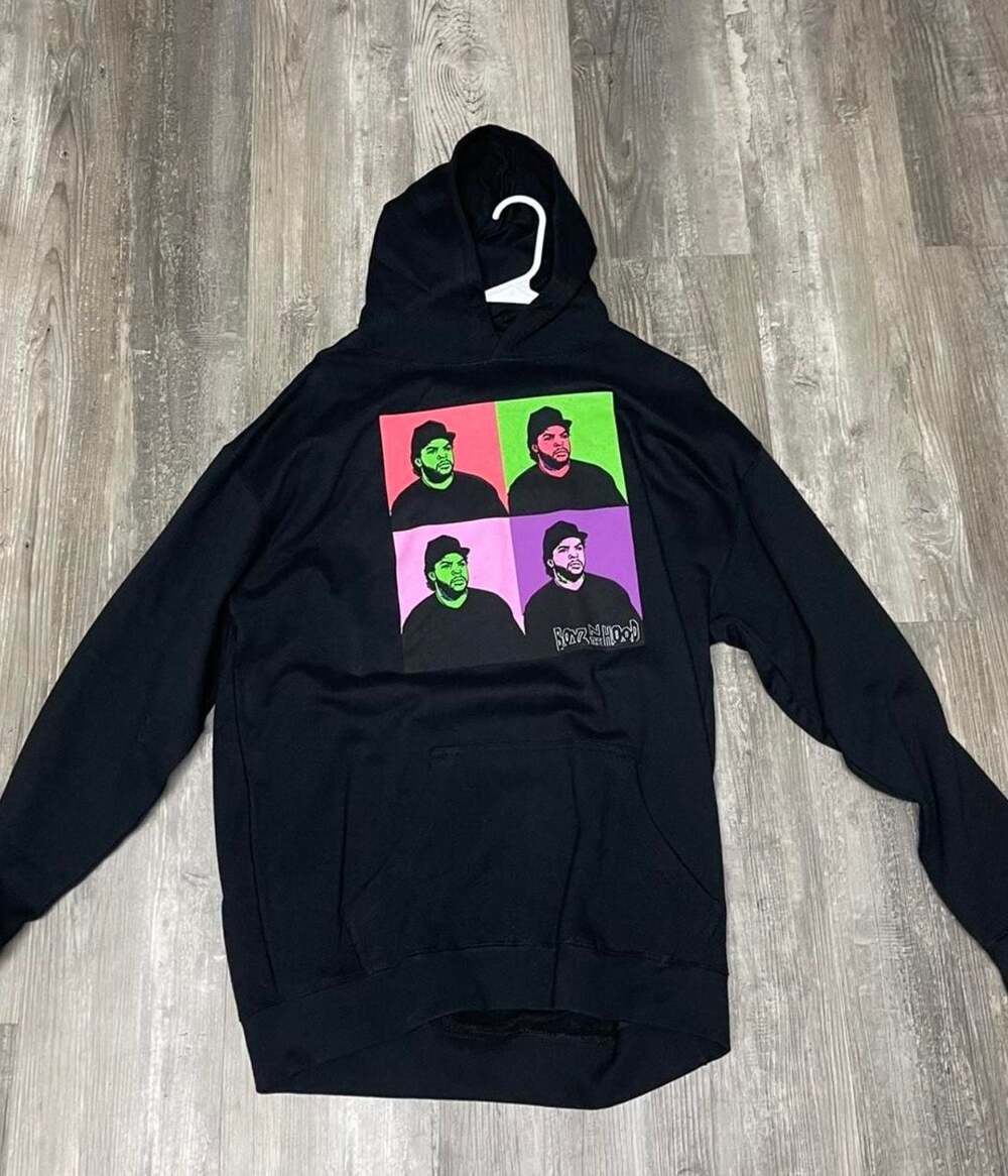 Boyz N The Hood Ice Cube Graphic Hoodie Black Size Large